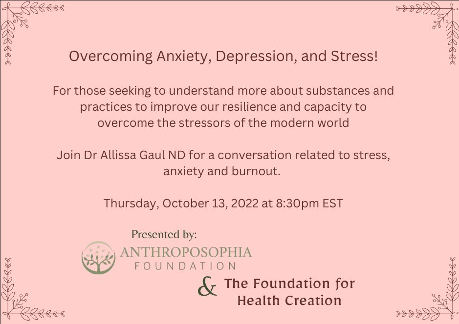 Overcoming Anxiety, Depression and Stress
